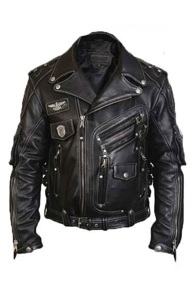 Harley Davidson Mens Motorcycle Black Biker Leather Jacket