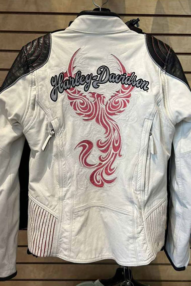 Motorcycles Harley Davidson Spirited Eagle White Biker Jacket