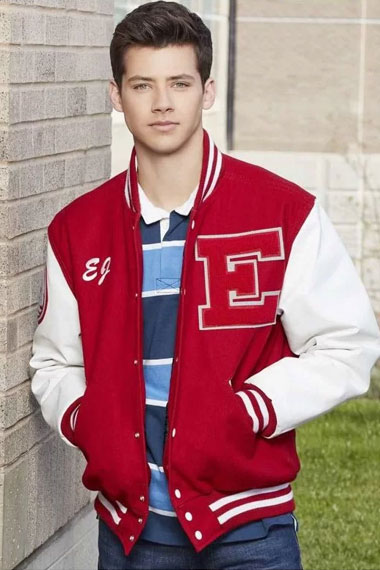 High School Musical EJ Caswell Matt Cornett Red Varsity Jacket