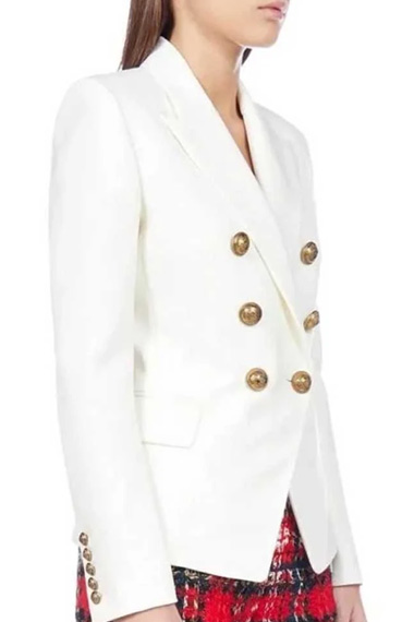 Renee Segna Riley Voelkel Hightown TV Series White Wool Blazer