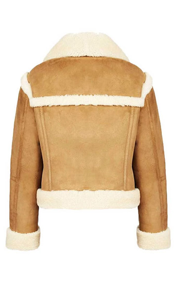 Renee Segna Riley Voelkel Hightown Beige Suede Leather Jacket