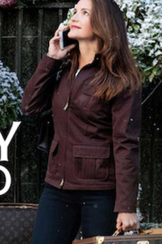 Kristin Davis Holiday In The Wild Kate Maroon Cotton Jacket