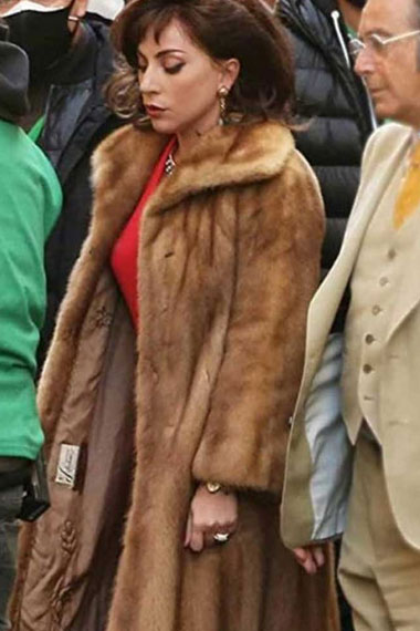 Lady Gaga House Of Gucci Patrizia Reggiani Brown Fur Coat