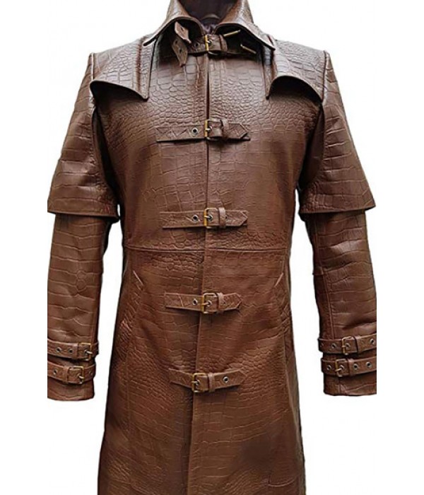 Gabriel Van Helsing Hugh Jackman Brown Belted Long Trench Coat