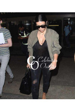 kim-kardashian-green-bomber-leather-jacket
