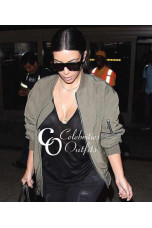 kim-kardashian-green-bomber-leather-jacket