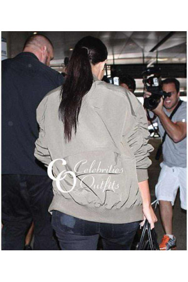 kim-kardashian-green-bomber-leather-jacket