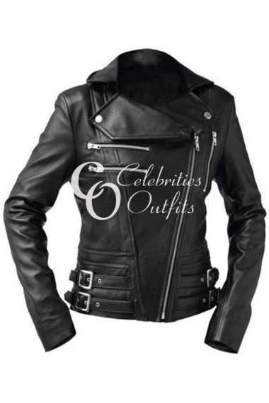 Lucy Hale Pretty Little Liars Black Leather Jacket