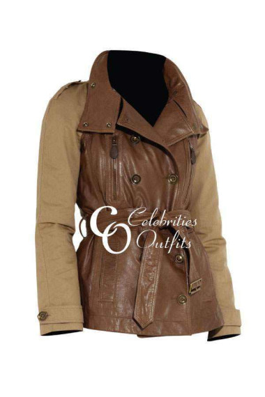 Nicole Beharie Sleepy Hollow Brown Leather Coat Jacket