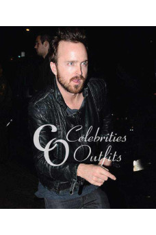 Roxy Arcade Fire Concert Aaron Paul Black Leather Jacket