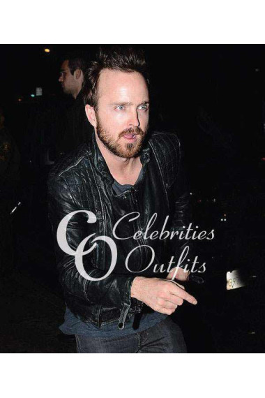 Roxy Arcade Fire Concert Aaron Paul Black Leather Jacket