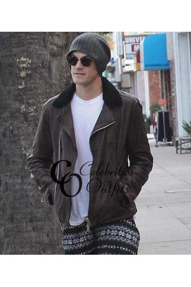 Christopher French Brown Fur Collar Leather Jacket