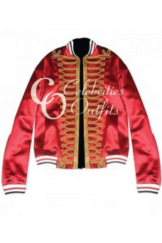 Dior Homme Red Bomber Versity Satin Jacket