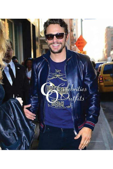 james-franco-blue-bomber-leather-jacket