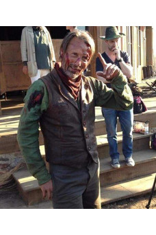 Mads Mikkelsen The Salvation Jon Leather Vest