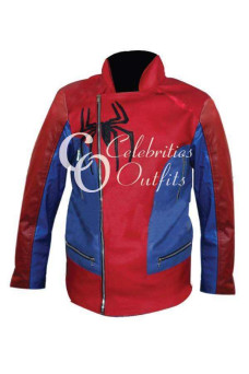 Male Spider-Man Inspired Red Leather Jacket Costume