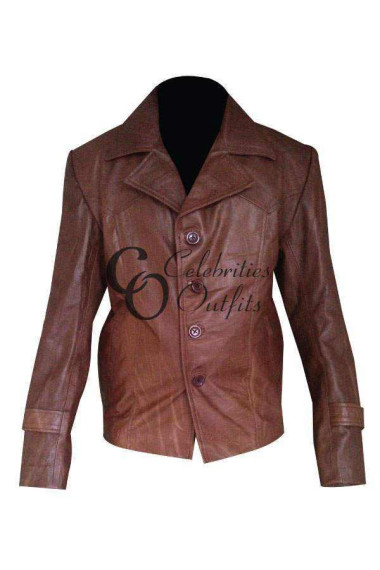 Male 70's Style Brown Designer Leather Jacket