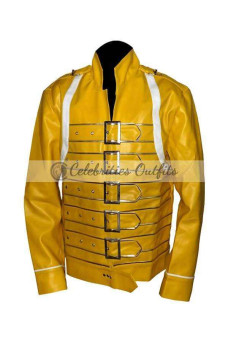 Queen Freddie Mercury Concert Yellow Belted Leather Jacket