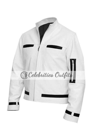 Kyo The King Of Fighter White Cosplay Leather Jacket