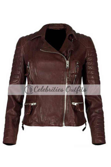Kristin Kreuk Beauty And The Beast Brown Leather Jacket