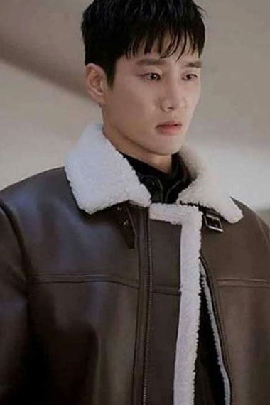 Ahn Bo Hyun Jang Geun Won Itaewon Class Brown Leather Coat