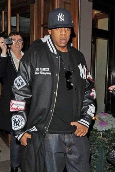 Mens Jay Z Street Casual Bomber Black Fleece Varsity Jacket