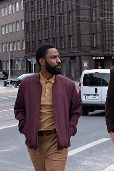 Protagonist John David Washington Tenet Maroon Bomber Jacket