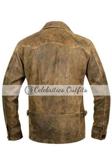 Johnny Depp Vintage Biker Distressed Brown Leather Jacket