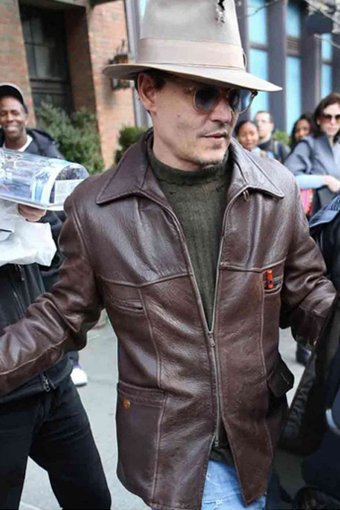 Mortdecai Johnny Depp Charles Mortdecai Brown Leather Jacket