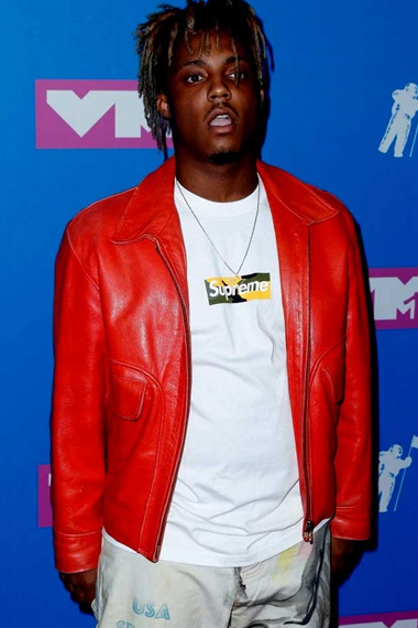 Juice WRLD MTV Video Music Awards Red Bomber Leather Jacket