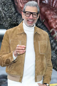 Jeff Goldblum Jurassic World Ian Malcolm Brown Suede Jacket