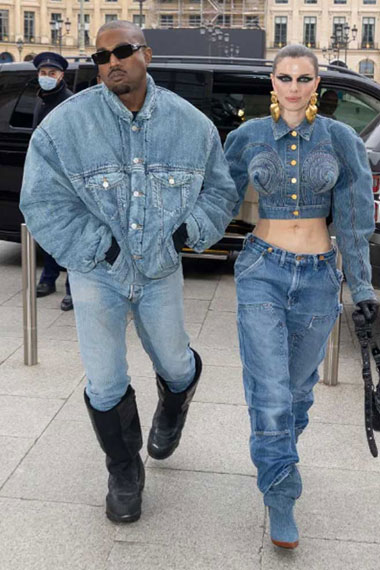Mens Kanye Omari West Street Casual Bomber Blue Denim Jacket