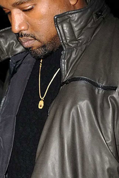 Mens Kanye Omari West Street Casual Bomber Black Leather Coat
