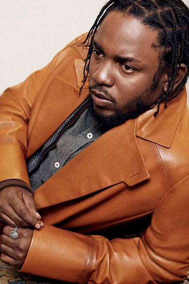 Casual Kendrick Lamar GQ Mens Brown Leather Trench Blazer