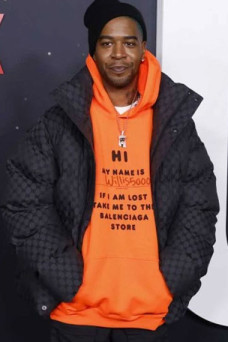Kid Cudi Premiere Mens Black Parachute Puffer Quilted Jacket