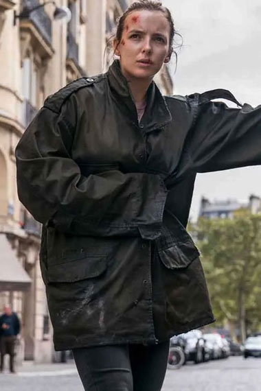 Killing Eve TV Show Jodie Comer Villanelle Black Cotton Jacket