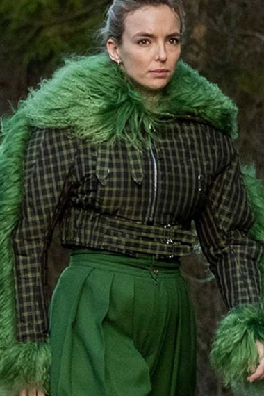 Killing Eve Jodie Comer Villanelle Green Cropped Cotton Jacket