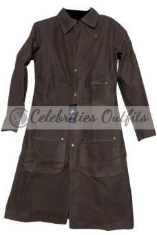 Jodie Comer Killing Eve Villanelle Brown Cotton Long Coat