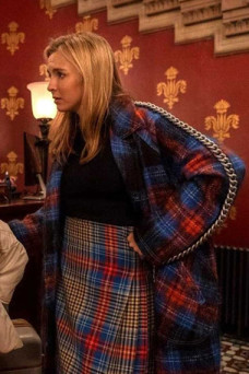 Villanelle Killing Eve Jodie Comer Blue Plaid Long Trench Coat