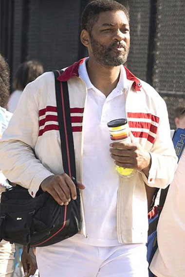 Will Smith King Richard Williams Track Red Striped Jacket