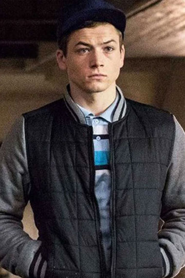 Kingsman Taron Egerton Gary Eggsy Unwin Bomber Quilted Jacket