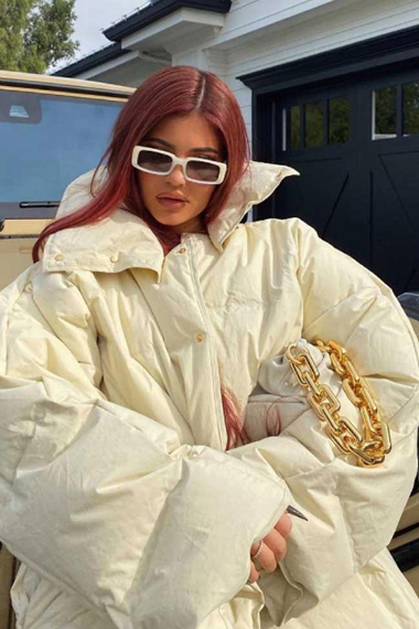 Kylie Jenner Bomber White Parachute Quilted Puffer Jacket