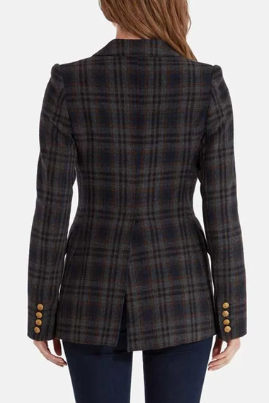 Nancy McKenna Jessica Alba LAs Finest Checked Plaid Blazer