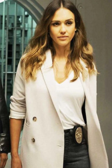 Jessica Alba Nancy McKenna LAs Finest Double-Breasted Coat