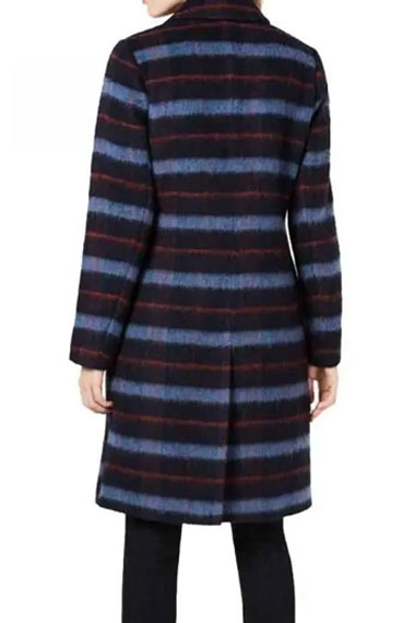 Lizzie Saltzman Legacies Jenny Boyd Burgundy Plaid Wool Coat