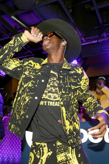 Spotify House Lil Nas X Yellow Printed Black Cotton Jacket