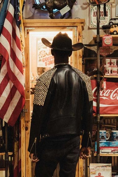 Lil Nas X Hypebeast Cowboy Studded Black Leather Jacket