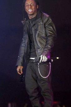 Lil Wayne Newark Symphony Hall Biker Black Leather Jacket