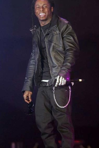 Lil Wayne Newark Symphony Hall Biker Black Leather Jacket