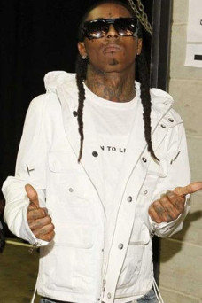Mens Lil Wayne Street Style Casual Hooded White Cotton Jacket